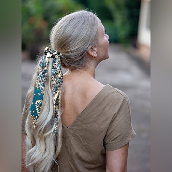 a new day Target Red Satin Long Tail Hair Twister Scrunchie - Picture 8 of 10